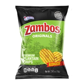 Zambos Plantain Chips Original, Crunchy Ridged Cut Premium Plantain Chips, 8 Pack 2.47 Ounce