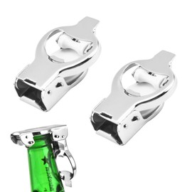 2 Stück Flaschenöffner Edelstahl, Flaschenverschluss Tragbare Bierflaschenöffner, Klappbarer Bieröffner, Bierflaschenverschluss Edelstahl, Flaschenkappenöffner verschließer für Bar Camping