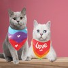 Persoshow 2Pcs Spring Dog Bandanas Girl, Reversible Heart & Rainbow