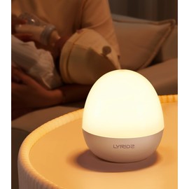 LYRIDZ Bedside Lamp, Nursing Light, Touch Sensor, Night Light, Color/Brightness Adjustment, Indirect Lighting, USB Charging, 3,000 mAh, Large Capacity, Bedside Light, Eye Friendly, Table Lamp, Baby Shower, Gift