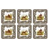 Pimpernel Wildlife Coaster Set – 4" Animal Designs with Floral