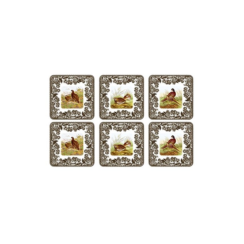 Pimpernel Wildlife Coaster Set – 4" Animal Designs with Floral
