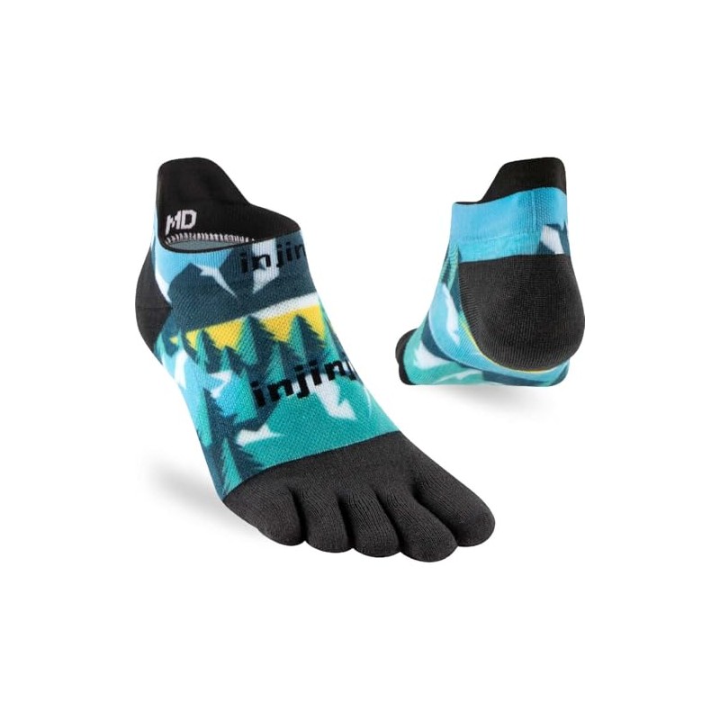 Injinji Run Lightweight No-Show Spectrum Evergreen M, multicoloured