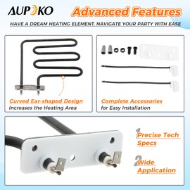 Aupoko Heating Element 9907090033, 800W 220-230Volt Grill Heating Tube Replacement for Masterbuilt 20071117, 20070910, 20070411, 20072614, etc. 30-inch Digital Electric Smokers