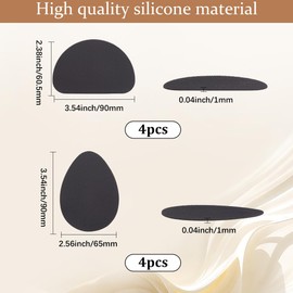 SOFPLATE 4 Paar 2 Stile Schuhsohlenpolster Gummisohlenschutz Schwarz Rutschfest Tropfenförmig Selbstklebend Silikon Ersatzstruktur Reparaturabdeckung Griffe Für Schuhe Mit Hohen Absätzen Verschleißfes