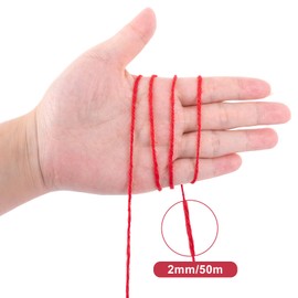 G2PLUS 2MM Jute String Twine, 50M Red Natural Garden Twine for DIY Art and Crafts, Gardening Use, 3 Ply