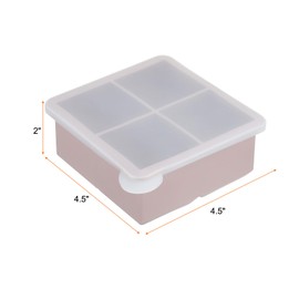 MECCANIXITY Ice Cube Mold 4x2 Inch Silicone Ice Cube Tray with Lid for Cocktail, Juice, Homemade Drink(Pink)