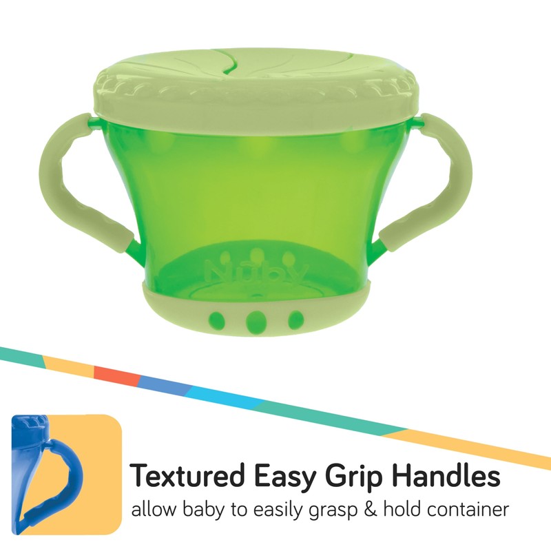 Nuby 2-Pack Snack Keepers, Blue and Green