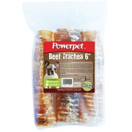 Powerpet: Beef Trachea 6in - Natural Dog Chew - Helps Improve Dental Hygiene - 100% Natural & Highly Digestible - Protein with Low Fat - Beef Jerky Dog Treat - Made from Beef Esophagus