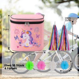 Handlebar Bag Bicycle Children's Bicycle Basket Children Front Included Bicycle Spokes Decorative Streamer Ribbon Waterproof Bicycle Accessories for Children