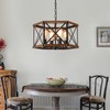 4-Light Large Rustic Farmhouse Plug in Pendant Light Fixture with