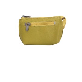 Josephine Osthoff MAXX Key Case Coin Pocket in Real Leather with Credit Card RFID Protection Double Stitching 1 Outer Pocket 1 Card Slot 1 Key Compartment with 2 Rings, citrus