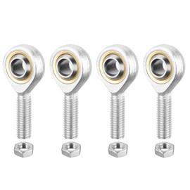 Aicosineg SA6TK Male Right Hand Rod End Bearing, Rod End Bearing, Bearing Steel, Set of 4, M6*1, 4 Lock Nuts Included, Joint Bearing, Right Screw, Self-Lubricating Joint Bearing, Bearing Connector