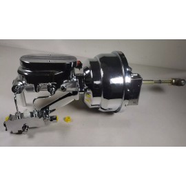 espeedpro21 8" Dual Power Booster w/ Milled Master Cylinder & Disc Disc Valve CHROME Impala