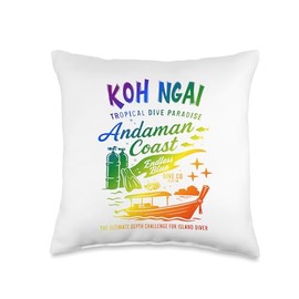 Koh Ngai Dive Adventure Andaman Coast Throw Pillow