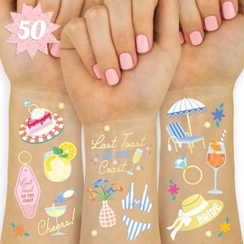 xo, Fetti Último Brindis En La Costa Despedida De Soltera Tatuajes Temporales - 50 Estilos | Decoración De Fiesta De Bach En La Playa, Favor Náutico De Dama De Honor, Accesorio De Novia