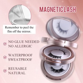 Elara Craft Magnetic Eyelashes, Magnetic Eyelashes with Applicator Natural, Soft Magnet Lashes Natural Look, Reusable Glue-free False Eyelashes Series (Girls Series(EA05+EA03))