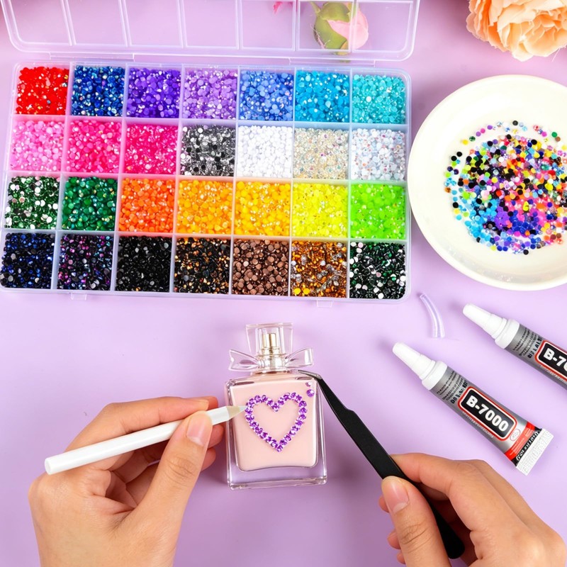 NEBURORA 30000 Pcs 28 Colors Resin Jelly Rhinestones for Bedazzling