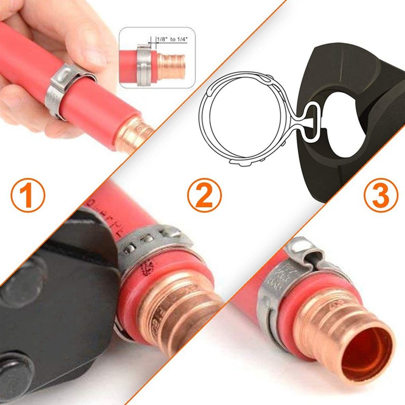 40 Pack 10.3mm-12.8mm Single Ear Hose Clamps PEX Cinch Clamps