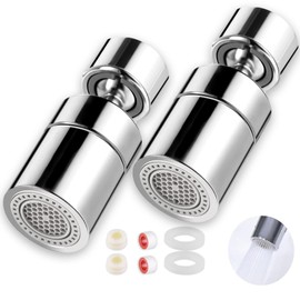 2 x water tap extension, kitchen tap extension, kitchen tap attachment, 360 degree tap attachment, suitable for kitchens, bathrooms and toilet taps