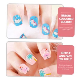 Alasum Fashionable Chic Fake Nails Set for Boys and Girls 4 Packs of Nail Art Patches