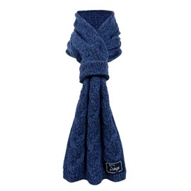 [TERAICHI] Compaq Muff™ 3-piece Heathered Cable, Made in Japan Made in Japan Scarf, Neck Warmer, Short Scarf, Petite Scarf, Insertion Muffler, Mini Muffler, Sengo, Compact Scarf, Packable, navy