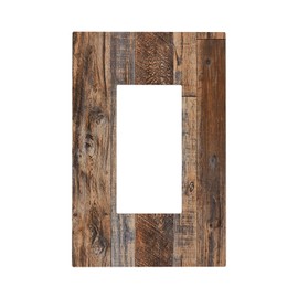 Rustic Brown Wood Grain wall plate Decora Outlet Cover 1 Gang Rocker Switchplate Faceplate GFCI Light Switch Covers For Farmhouse Bathroom Bedroom Decor 5 X 3 IN