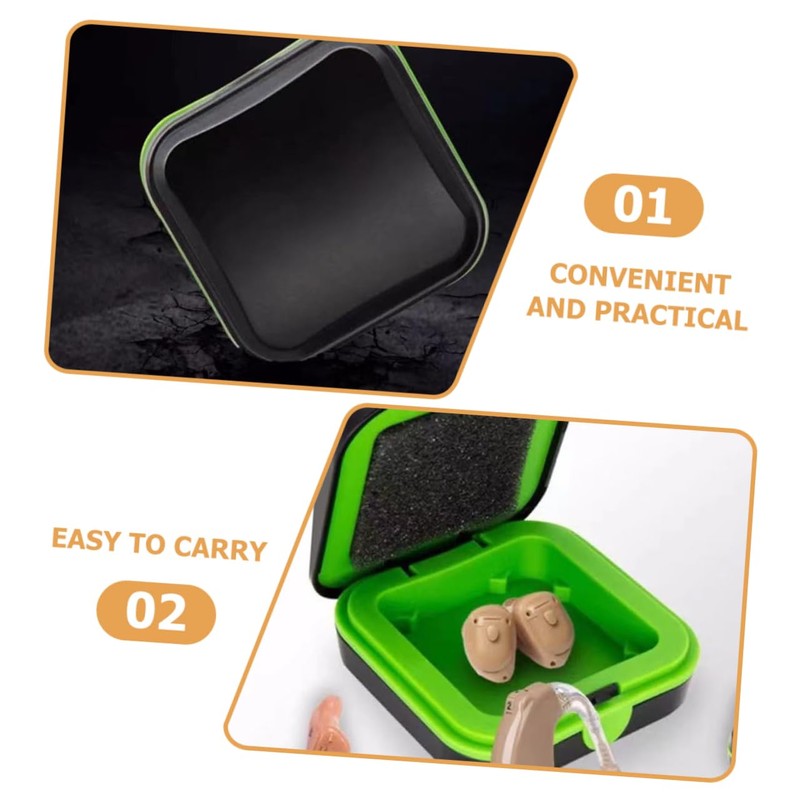 OHPHCALL 2pcs Small Hearing Aid Case Hearing Aid Storage Box
