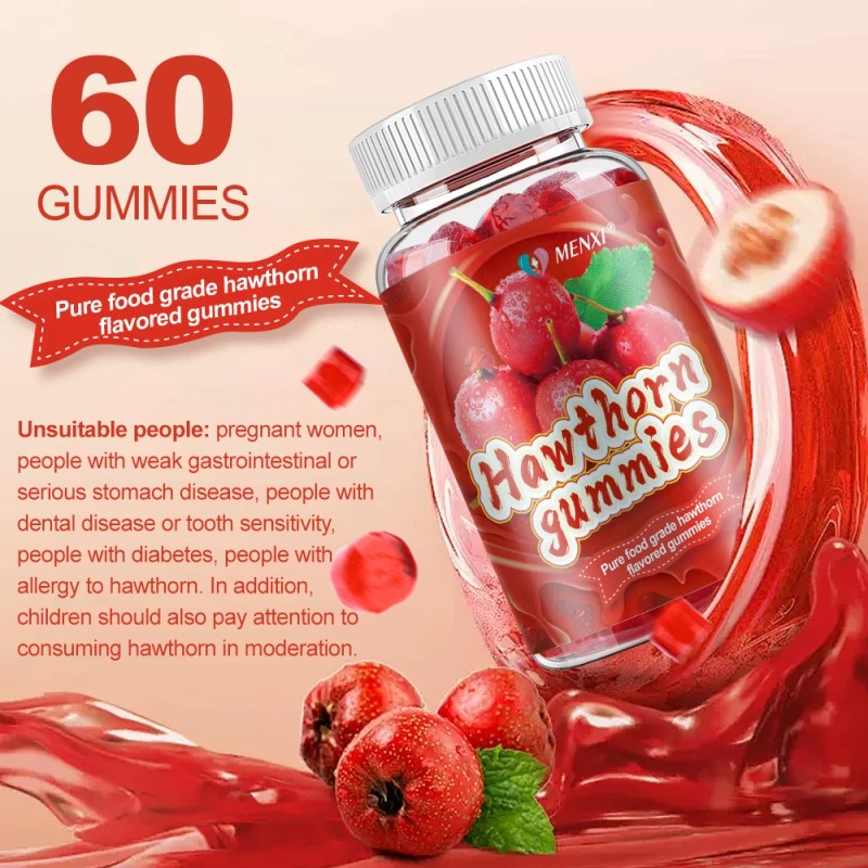 MENXI Hawthorn Gummies - Cardiovascular Health, Digestive & Antioxidant for