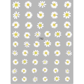 Unbranded Nail Art 3D Decal Stickers White Daisy Flowers