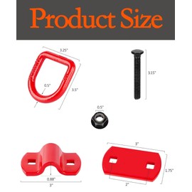 LENHINOR 1/2" Heavy Duty Steel D Rings Tie Down Anchors,Heavy Duty 12000 LBS Capacity Trailer Accessories,Strength Tie Down Anchors Hooks, for Trailers, Trucks, and Cargo with Screws & Bolts (4PCS)