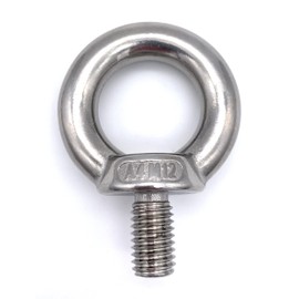 Pack of 5 Eye Bolts Stainless Steel V4A | M12 Similar to DIN 580 [Choice of Sizes M6 - M16] Eye Screw Eyelets with Male Thread Ring Eyelets Made of Stainless Steel (A4, M12)