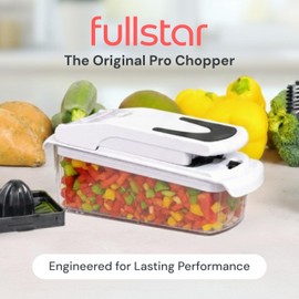 Fullstar The Original Pro Chopper - Vegetable Chopper and Spiralizer, Food Chopper with Container, Fruit Slicer, Kitchen Gadgets & Gifts, Home Essentials (9 in 1, White)
