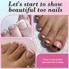 Pack of 120 False Toenails Kit, 12 Sizes, French Natural
