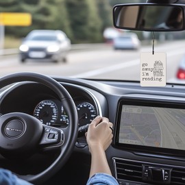 Mancheng-zi Book Lover Car Air Freshener 3Pcs, Book Reading Room Nook Library Bookish Air Freshener Hanging for Cars Closet Drawer or Books, Go Away I'm Reading Car Accessories Mirror Decor for Women