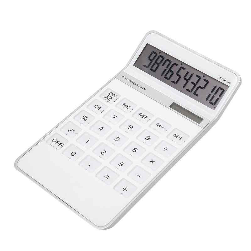 Calculator Solar Battery Powered Transparent Large Keys LCD Display Office