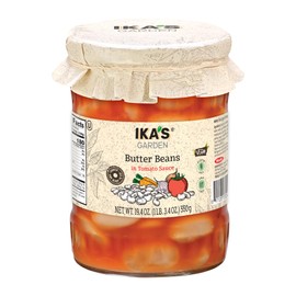 Ika’s Garden Butter Beans in Tomato Sauce, 19.4 oz – Hearty Mediterranean-Style Beans | Vegan | Gluten Free | GMO-Free – Product of Bulgaria