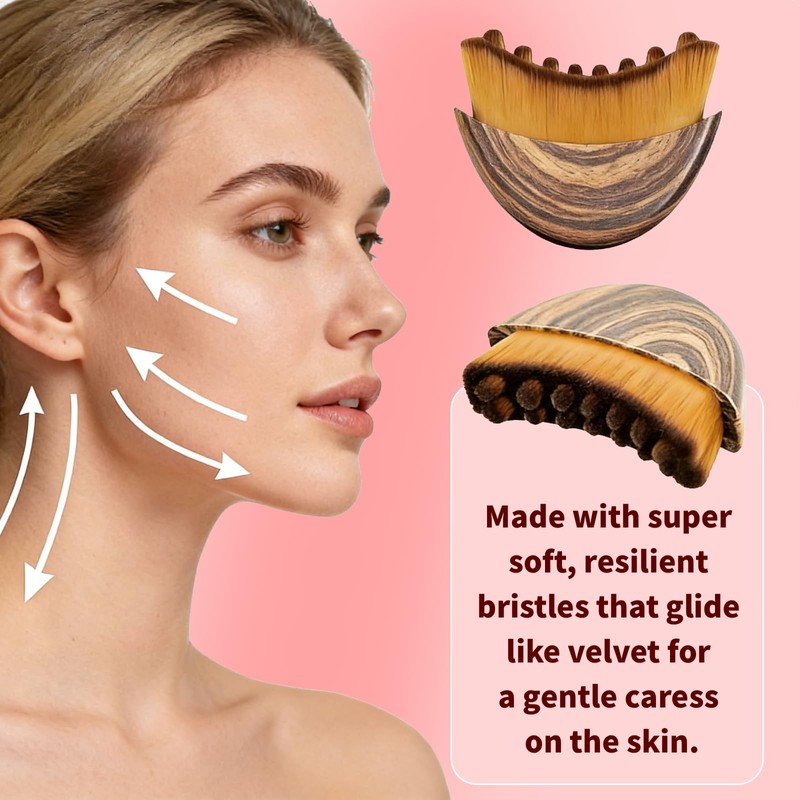 Lymphatic Contour Face Brush, 2026 Version Ergonomically Designed Lymphatic Drainage