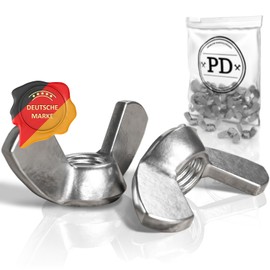 PD® Wing Nuts M8 (DIN 315) | High-Quality A2 V2A Stainless Steel Wing Nut | Rustproof Wing Nut Butterfly Nut for Universal Use | Pack of 5