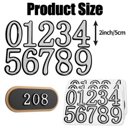 opasyo 30 Pieces Mailbox Numbers for Outside 2 inch 0-9 Self-Adhesive Mail Box Numbers,3D Gold House Numbers for Mailbox, Apartment, House, Trash Bins,Office Hotel Room (Silver, 2inch)