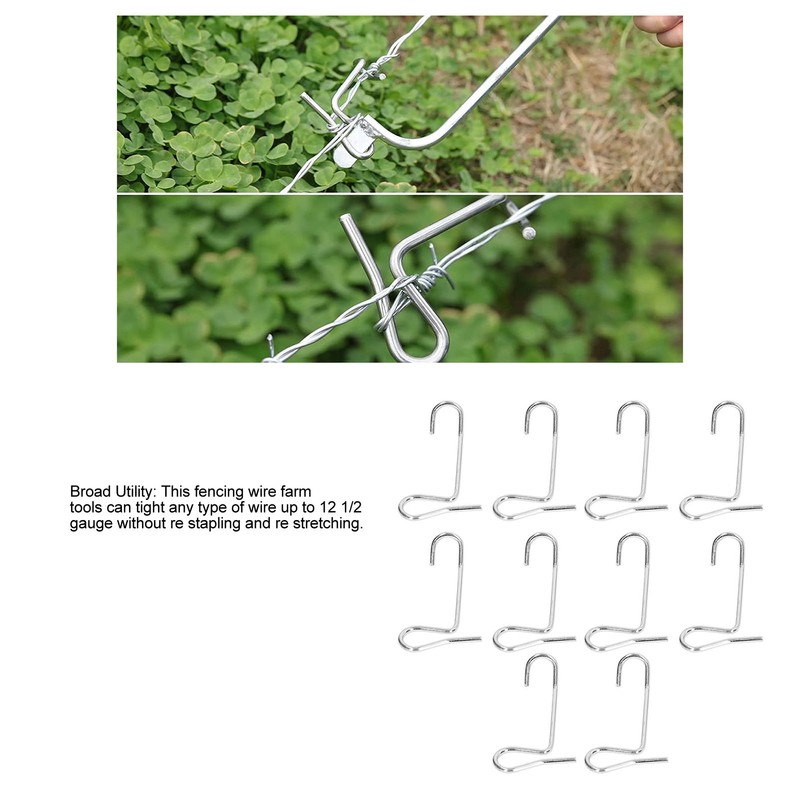 10Pcs Fence Wire Tightener Barb Tensioner Twisting Tool Stainless Steel