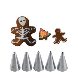 Small Piping Tips for Writing Detail,Icing Tips for Cookie Decorating,Round Tips #2,#00,#0,#1,#3 for Cakes Cupcakes Cookies Royal Icing
