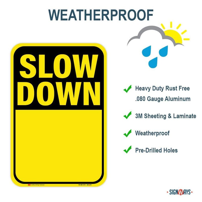 Customizable Slow Down Neighborhood Yard Sign