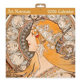 Art Nouveau 2026 Square Wall Calendar | Monthly Planner Featuring Classic Works by Alphonse Mucha, Georges de Feure, Verneuil, Rhead & More
