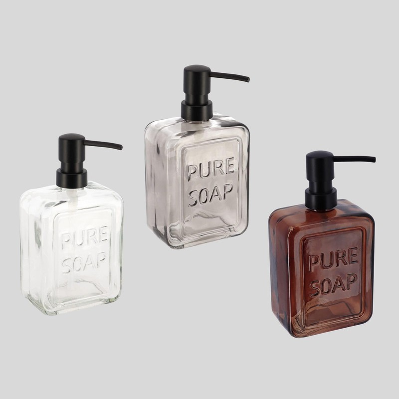 Amber Glass Soap Dispenser Pure SOAP 18 FL OZ –