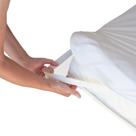 Twillie - Waterproof Mattress Protector 160 x 200 cm with 4 Elastic Bands - Oeko Tex® - Breathable Jersey Mattress Topper - Crinkle-Free Mattress Protector - Ultra Thin, Ultra Strong, Ultra Soft White