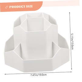 TOVINANNA Compartment Rotating Makeup Brush Holder Decorative Cosmetic Organizer Slots for Efficient Desk Storage Versatile Pen and Stationery Organizer for