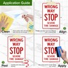 Wrong Way Stop Severe Tire Damage Sign, 10x7 Inches, 4