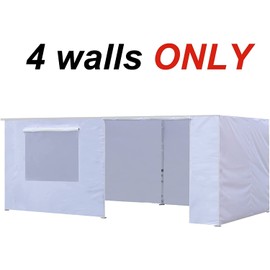 Eurmax USA Full Zippered Walls for 10 x 20 Easy Pop Up Canopy Tent,Enclosure Sidewall Kit with Roller Up Mesh Window and Door 4 Walls ONLY,NOT Including Frame and Top（Blue）
