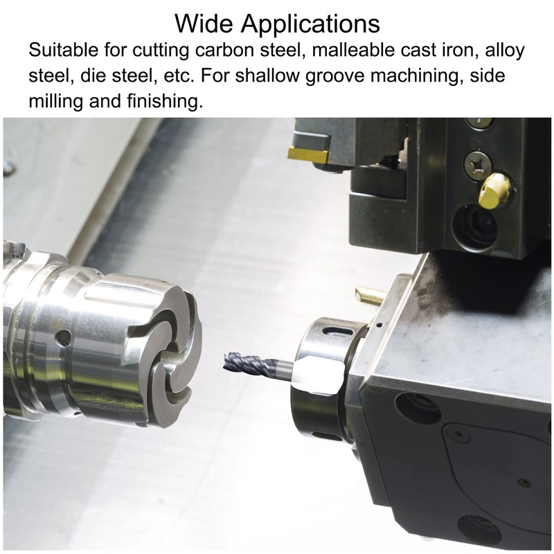 sourcing map Square Nose End Mill, 4mm Tip Dia Solid